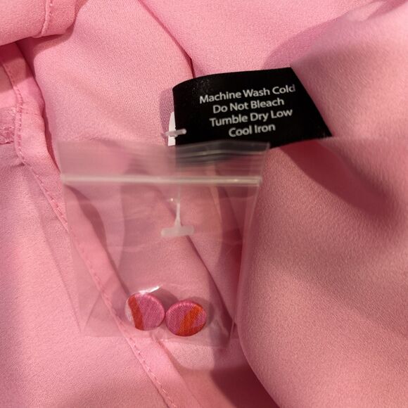 Boston Proper Blooming Outlines Print Button Up Ruffle Flounce Dress Pink 14 NWT - Picture 14 of 16